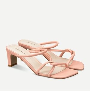 Intentionally Blank Willow Strappy Mid-Heel Sandal In Blush Pink Size 8